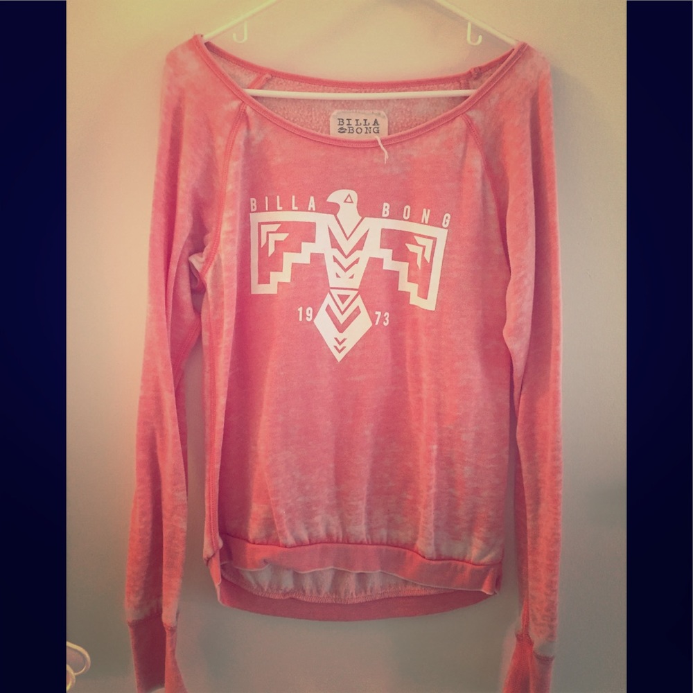 Off the shoulder, long sleeve Billabong sweater